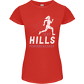 Hills Running Marathon Cross Country Runner Womens Petite Cut T-Shirt Red
