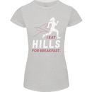 Hills Running Marathon Cross Country Runner Womens Petite Cut T-Shirt Sports Grey