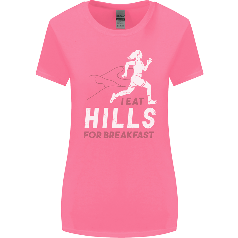 Hills Running Marathon Cross Country Runner Womens Wider Cut T-Shirt Azalea
