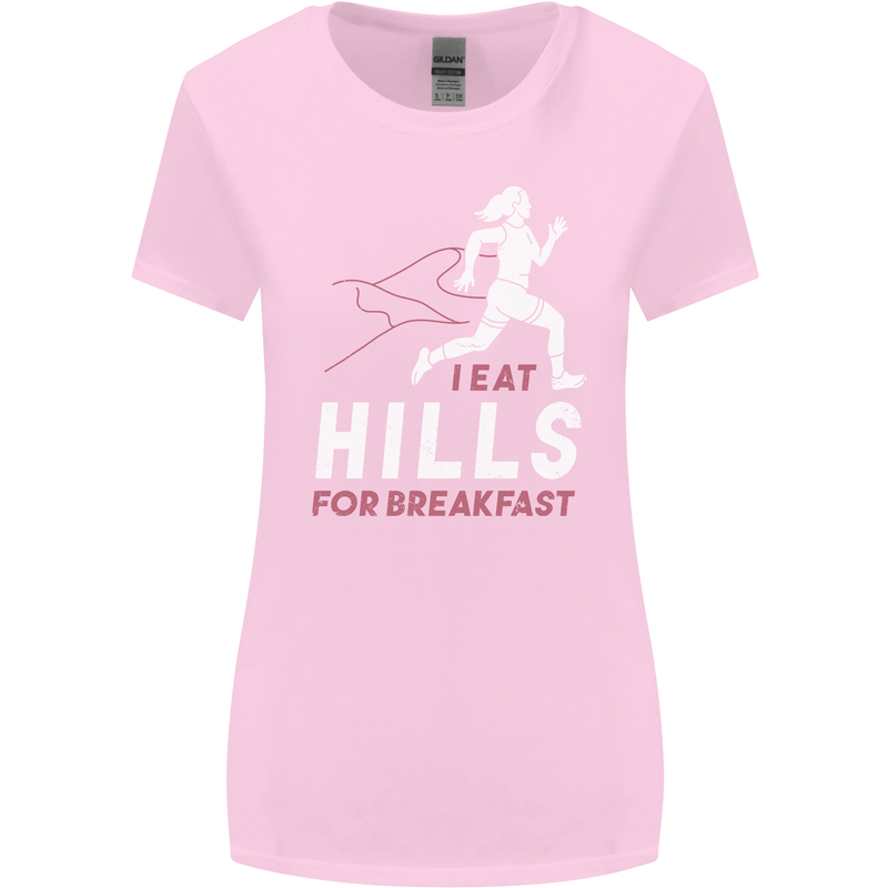 Hills Running Marathon Cross Country Runner Womens Wider Cut T-Shirt Light Pink