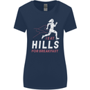 Hills Running Marathon Cross Country Runner Womens Wider Cut T-Shirt Navy Blue