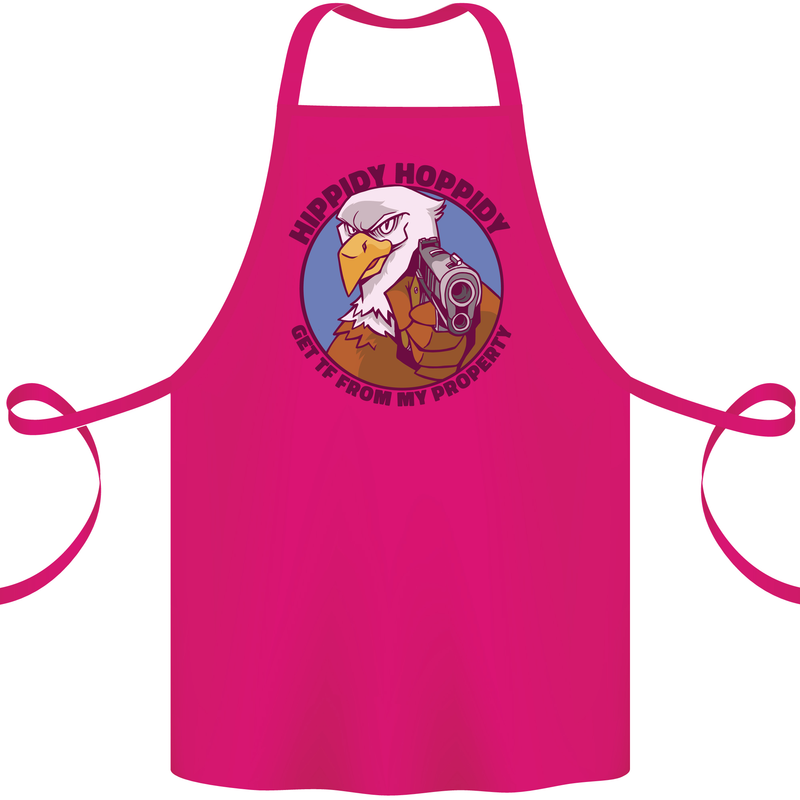 Hippidy Hoppidy Get Off My Property Gun Rights Cotton Apron 100% Organic Pink