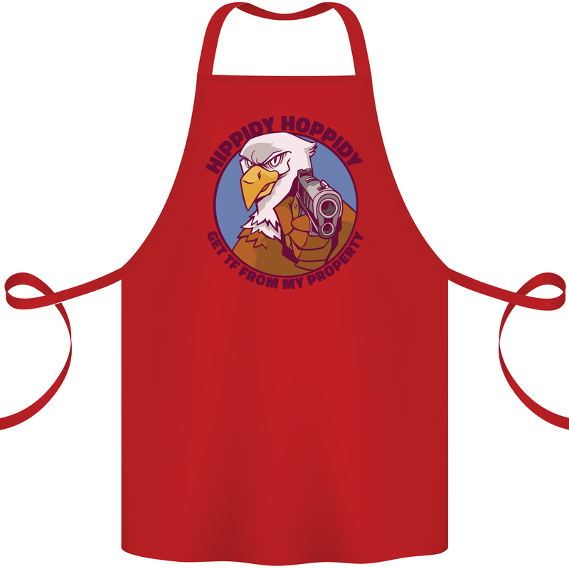 Hippidy Hoppidy Get Off My Property Gun Rights Cotton Apron 100% Organic Red
