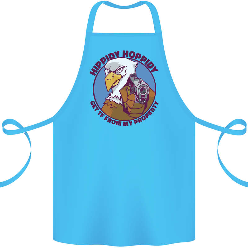 Hippidy Hoppidy Get Off My Property Gun Rights Cotton Apron 100% Organic Turquoise