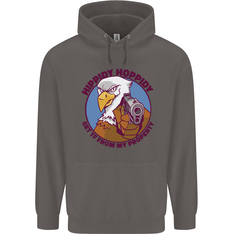 Hippidy Hoppidy Get Off My Property Gun Rights Mens 80% Cotton Hoodie Charcoal
