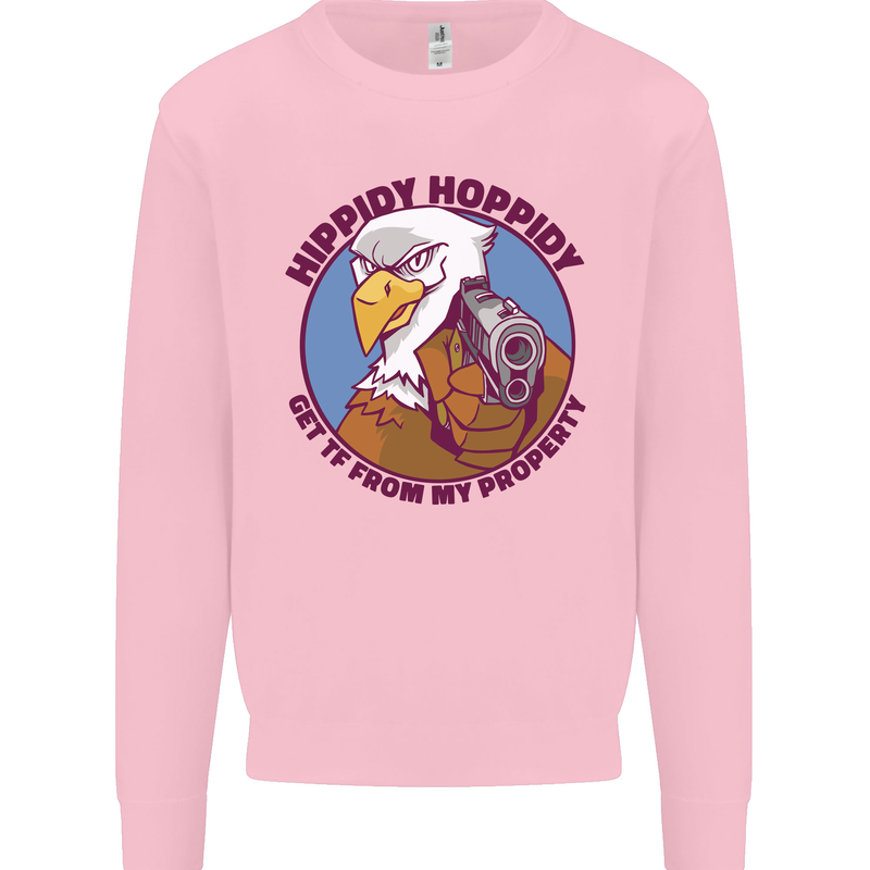 Hippidy Hoppidy Get Off My Property Gun Rights Mens Sweatshirt Jumper Light Pink