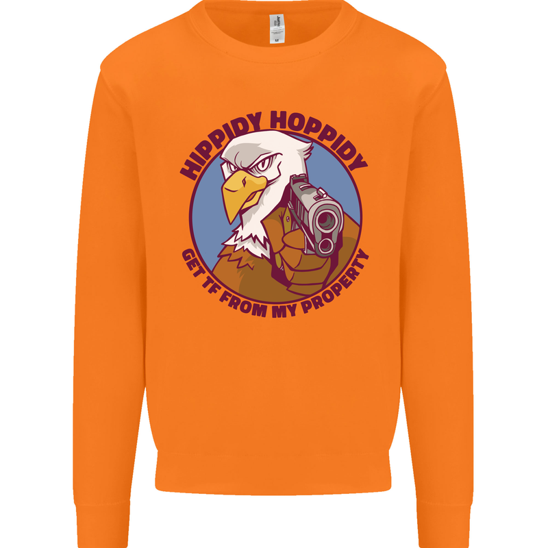 Hippidy Hoppidy Get Off My Property Gun Rights Mens Sweatshirt Jumper Orange