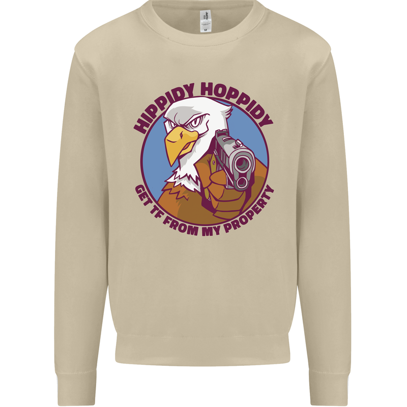 Hippidy Hoppidy Get Off My Property Gun Rights Mens Sweatshirt Jumper Sand
