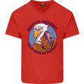 Hippidy Hoppidy Get Off My Property Gun Rights Mens V-Neck Cotton T-Shirt Red