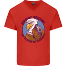 Hippidy Hoppidy Get Off My Property Gun Rights Mens V-Neck Cotton T-Shirt Red