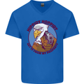 Hippidy Hoppidy Get Off My Property Gun Rights Mens V-Neck Cotton T-Shirt Royal Blue