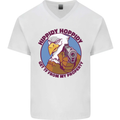 Hippidy Hoppidy Get Off My Property Gun Rights Mens V-Neck Cotton T-Shirt White