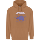 Hippo Anatomy Funny Hippopotamus Mens 80% Cotton Hoodie Caramel Latte
