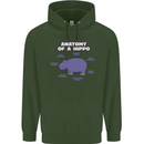 Hippo Anatomy Funny Hippopotamus Mens 80% Cotton Hoodie Forest Green