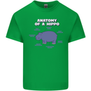Hippo Anatomy Funny Hippopotamus Mens Cotton T-Shirt Tee Top Irish Green