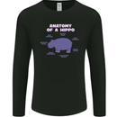 Hippo Anatomy Funny Hippopotamus Mens Long Sleeve T-Shirt Black