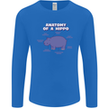 Hippo Anatomy Funny Hippopotamus Mens Long Sleeve T-Shirt Royal Blue