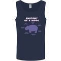 Hippo Anatomy Funny Hippopotamus Mens Vest Tank Top Navy Blue