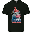 Hippopotamus For Christmas Hippo Xmas Kids T-Shirt Childrens Black