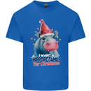 Hippopotamus For Christmas Hippo Xmas Kids T-Shirt Childrens Royal Blue