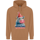 Hippopotamus For Christmas Hippo Xmas Mens 80% Cotton Hoodie Caramel Latte