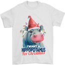 Hippopotamus For Christmas Hippo Xmas Mens T-Shirt 100% Cotton White