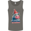 Hippopotamus For Christmas Hippo Xmas Mens Vest Tank Top Charcoal