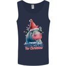 Hippopotamus For Christmas Hippo Xmas Mens Vest Tank Top Navy Blue