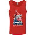 Hippopotamus For Christmas Hippo Xmas Mens Vest Tank Top Red