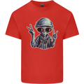 Hippy Peace Alien Kids T-Shirt Childrens Red