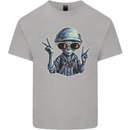 Hippy Peace Alien Kids T-Shirt Childrens Sports Grey