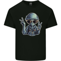 Hippy Peace Alien Mens Cotton T-Shirt Tee Top Black