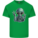 Hippy Peace Alien Mens Cotton T-Shirt Tee Top Irish Green
