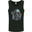 Hippy Peace Alien Mens Vest Tank Top Black