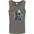 Hippy Peace Alien Mens Vest Tank Top Charcoal