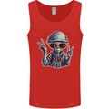 Hippy Peace Alien Mens Vest Tank Top Red