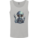 Hippy Peace Alien Mens Vest Tank Top Sports Grey