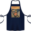Hipster Scream Painting Cotton Apron 100% Organic Navy Blue