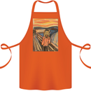 Hipster Scream Painting Cotton Apron 100% Organic Orange
