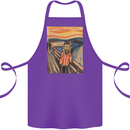 Hipster Scream Painting Cotton Apron 100% Organic Purple