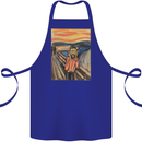 Hipster Scream Painting Cotton Apron 100% Organic Royal Blue