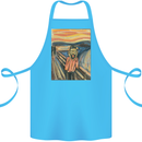 Hipster Scream Painting Cotton Apron 100% Organic Turquoise