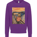 Hipster Scream Painting Kids Sweatshirt Jumper Purple