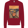 Hipster Scream Painting Kids Sweatshirt Jumper Red