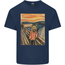 Hipster Scream Painting Kids T-Shirt Childrens Navy Blue