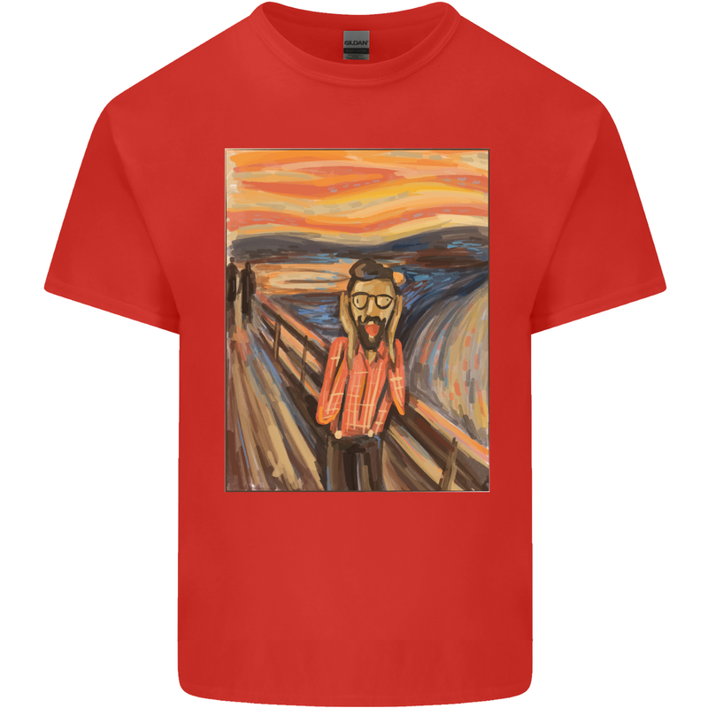 Hipster Scream Painting Kids T-Shirt Childrens Red