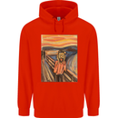 Hipster Scream Painting Mens 80% Cotton Hoodie Bright Red
