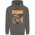 Hipster Scream Painting Mens 80% Cotton Hoodie Charcoal
