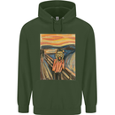 Hipster Scream Painting Mens 80% Cotton Hoodie Forest Green