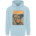 Hipster Scream Painting Mens 80% Cotton Hoodie Light Blue